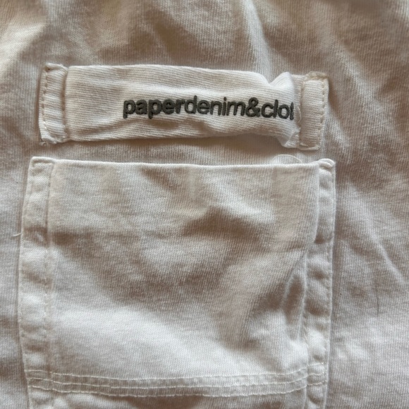 Paper Denim Polo White Sz Medium - Picture 1 of 3